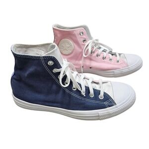 Converse Custom High Top Sneakers Pink‎ Blue Colorblock Mens Size 10.5